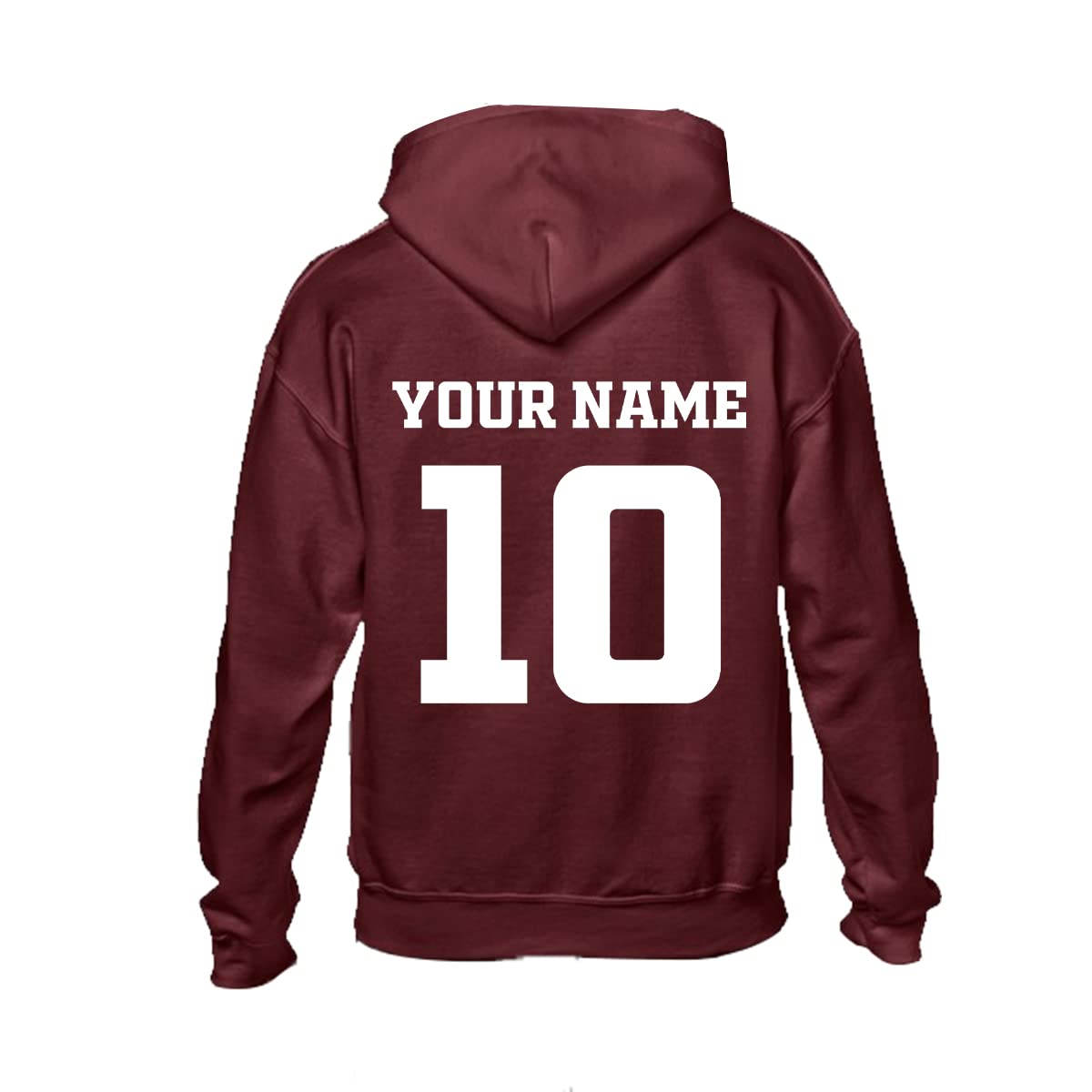 Personalised Football Hoodie Number and Team Name Back Print Hoodie Personalised Gift UK