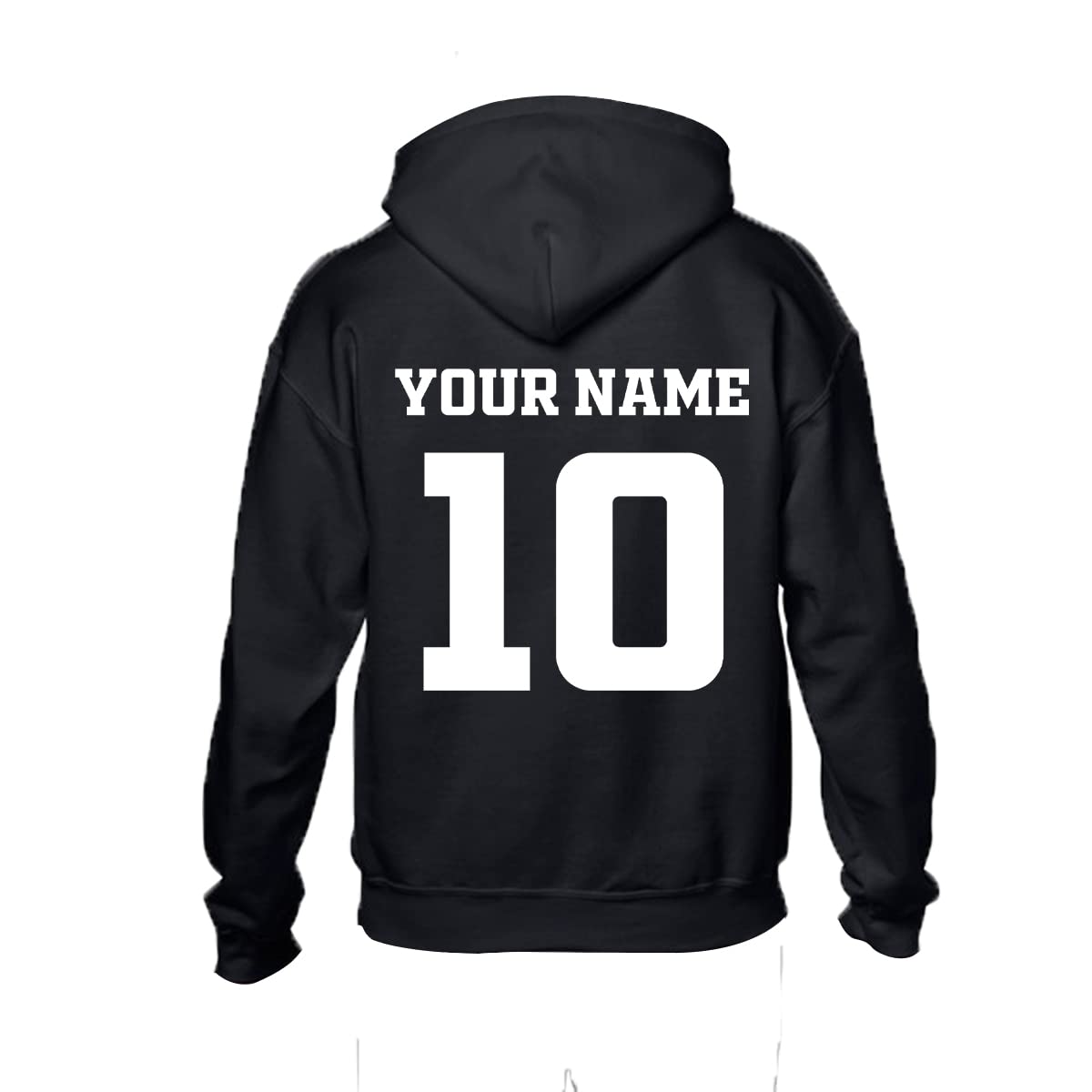 Personalised Number and Team Name Back Print Football Hoodie