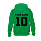 Personalised Number and Team Name Back Print Football Hoodie