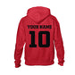 Personalised Number and Team Name Back Print Football Hoodie