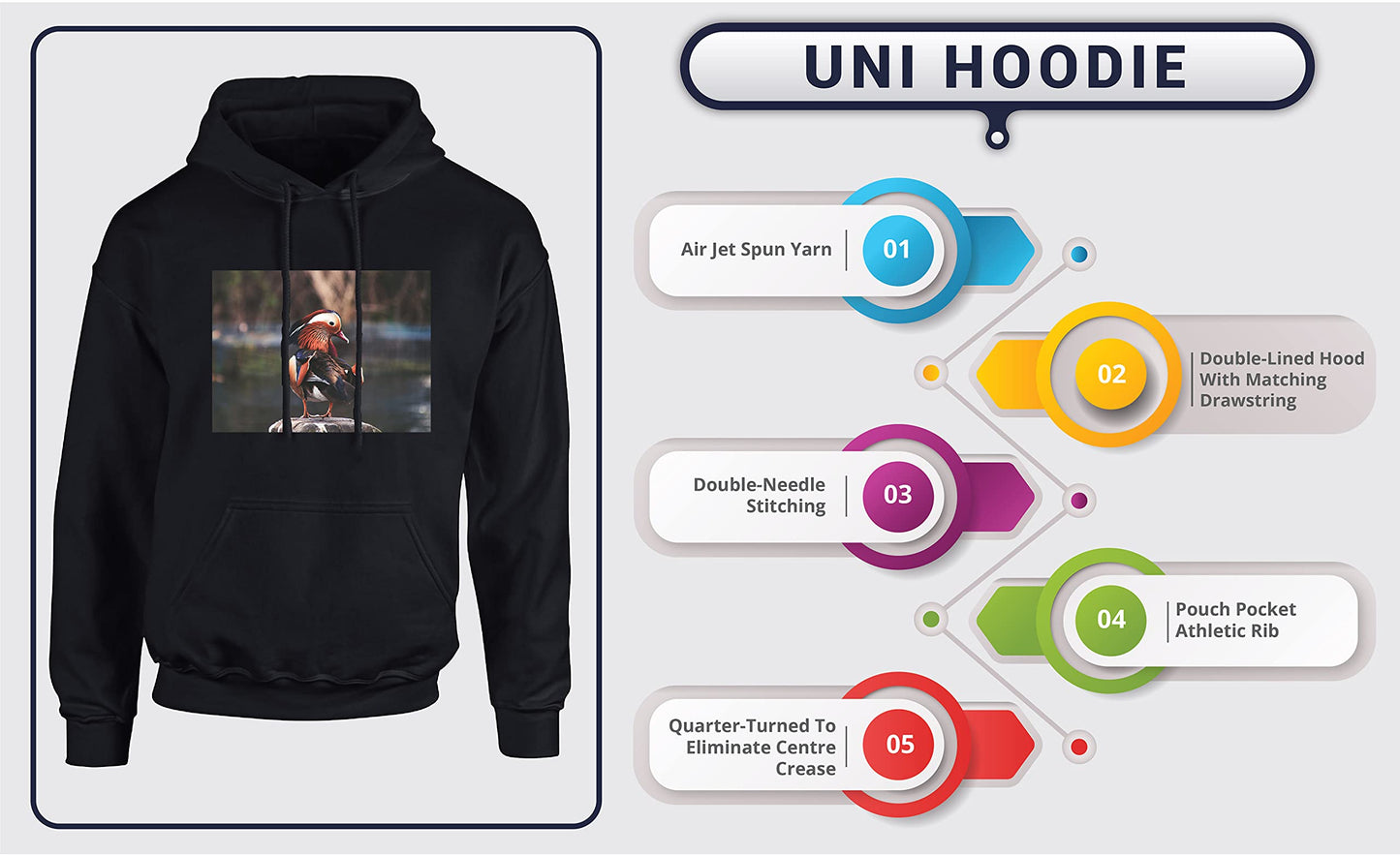 Personalised Hoodies Custom  Any Text Any Logo - Photo Customised Men's Hoodie-8