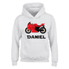 Personalised Custom Name Hoody for Kids  Motorbike Design