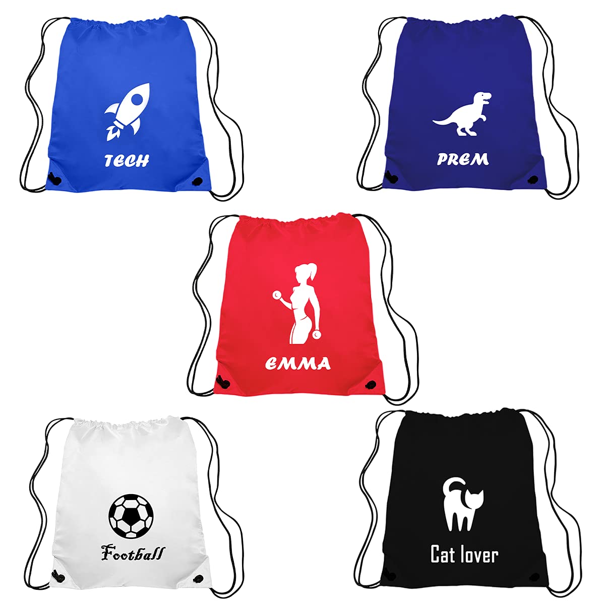 Personalised Drawstring Bags Any Name Printed String Bag