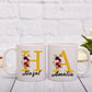 Personalised Floral Mug Stylish Initial with Name-5