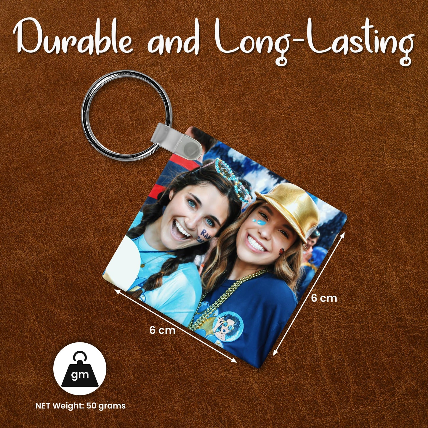 Personalised Keyring Print Custom Image or Text