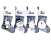 Personalised Kids Name Xmas Custom Blue Stocking