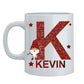 Personalised Mug Christmas Initial Name Glitter Effect Custom Mug