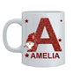 Personalised Mug Christmas Initial Name Glitter Effect Custom Mug