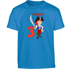 Personalised Boys T-Shirt | Custom Name and Age Pirate Tops