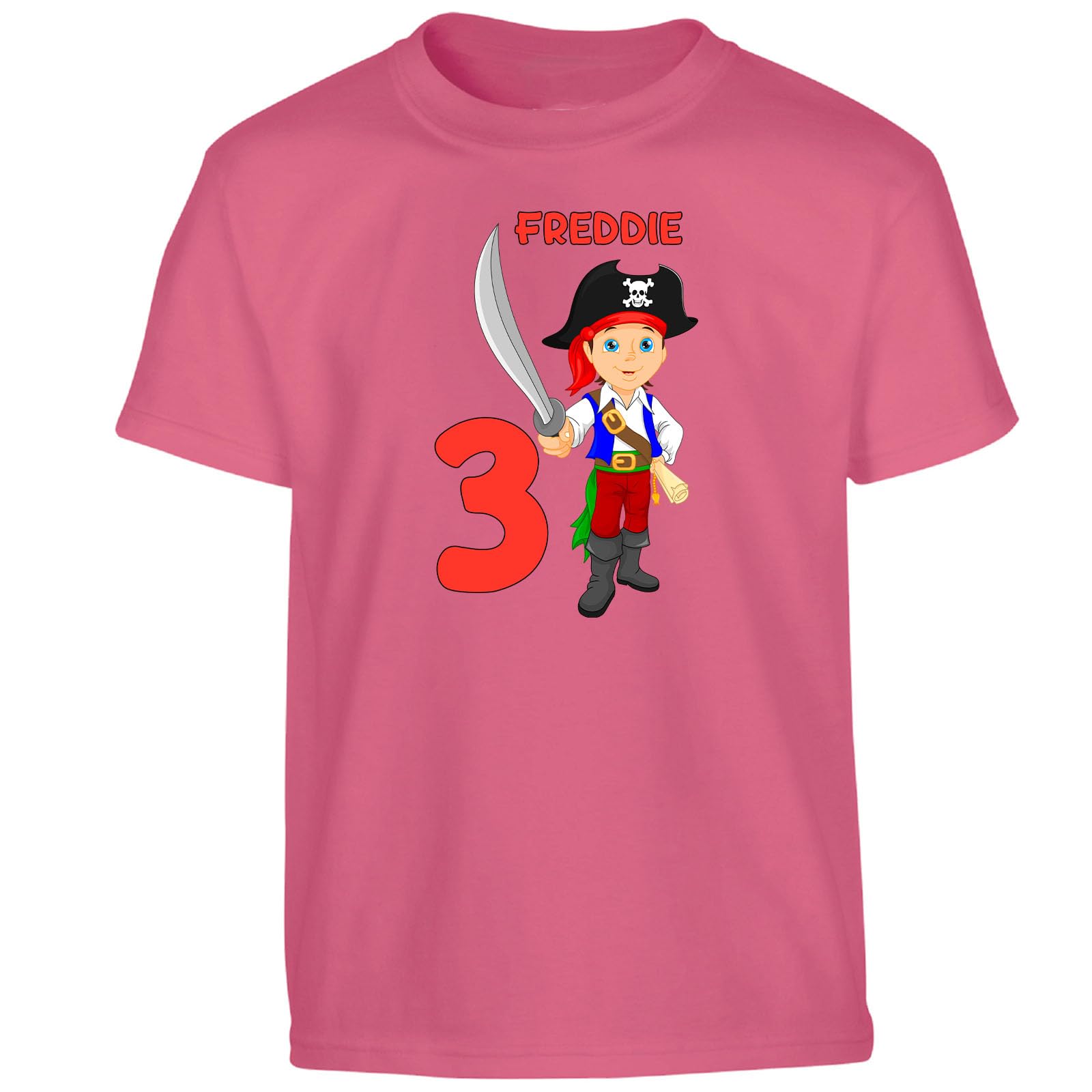 Personalised Boys T-Shirt | Custom Name and Age Pirate Tops