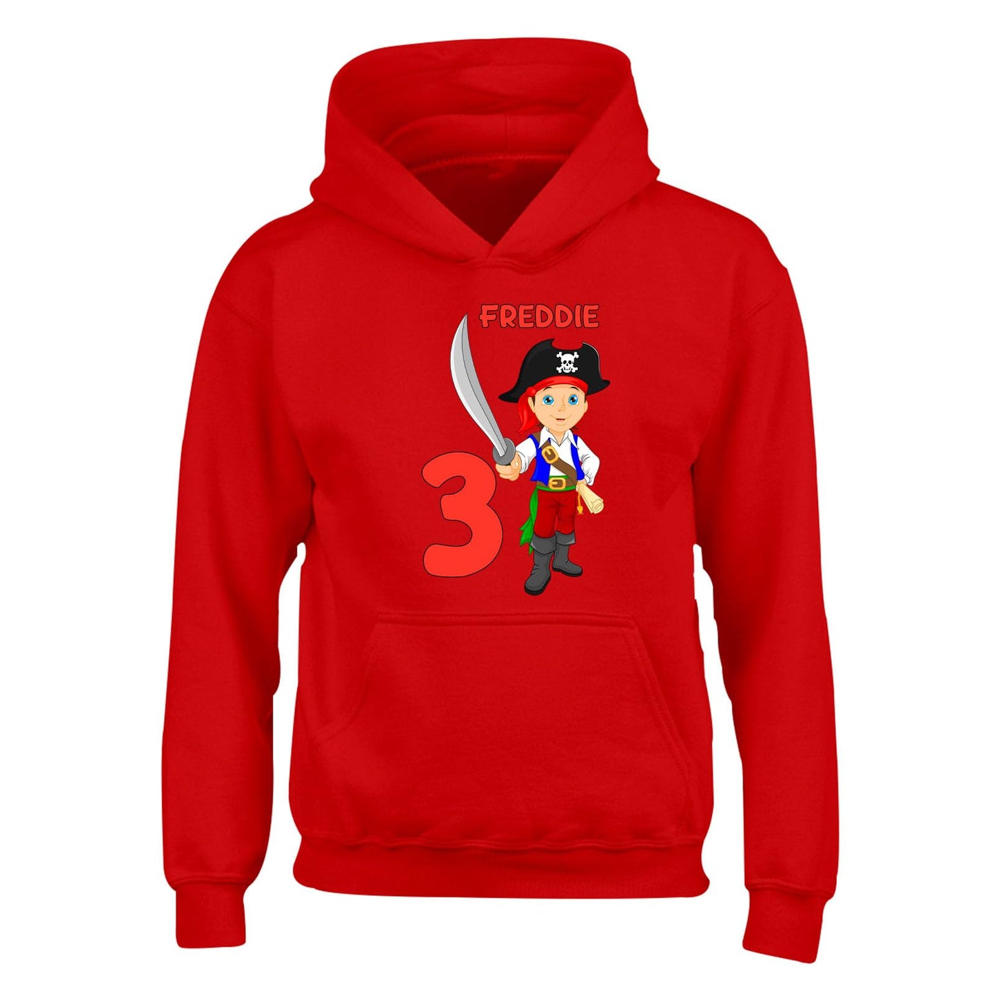 Personalised Name & Age Pirate Boys Hoody