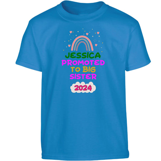 Personalised Promoted to Big Sister Girls Custom Name T-Shirt