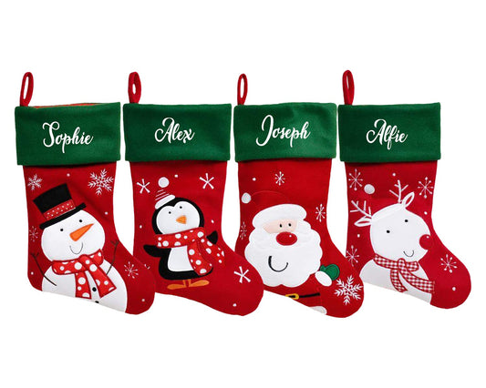 Personalised Red and Green Custom Stocking