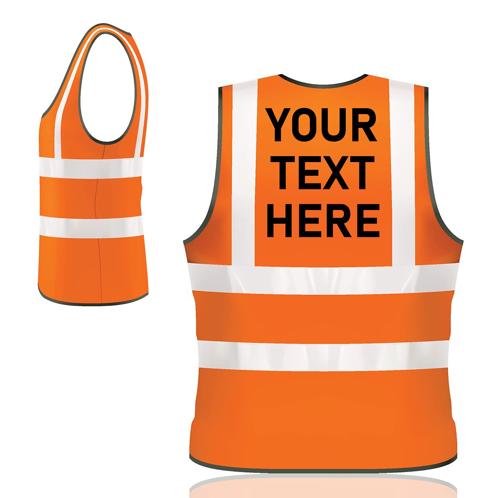 Personalised Reflective Hi Vis Vests - Custom Any Text & Logo Vest