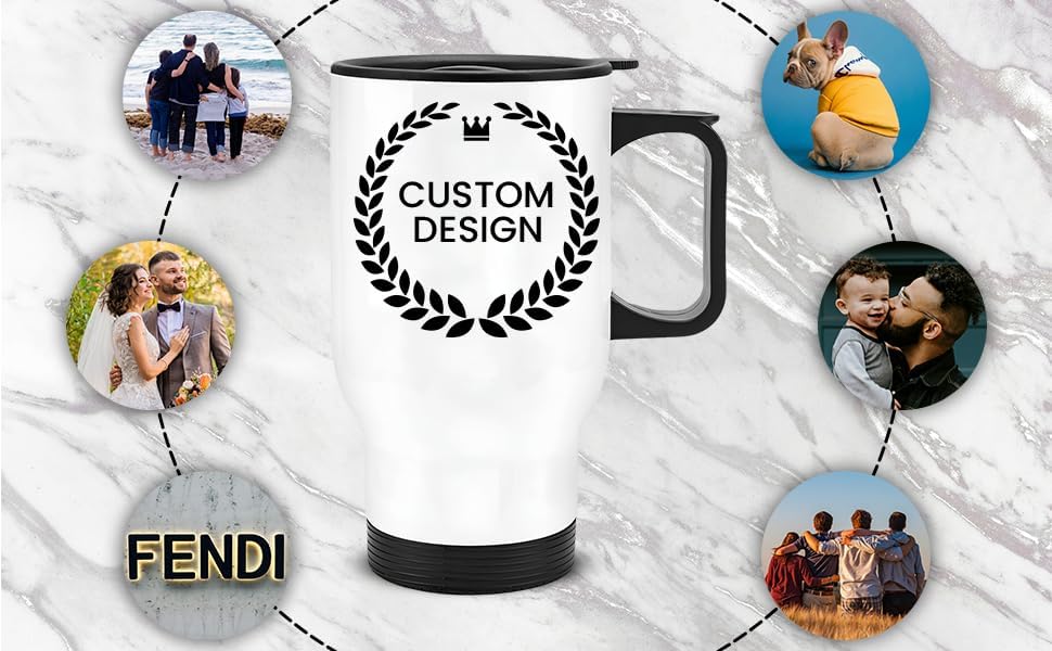 Personalised Travel Mug Print Your Image, Text, and Logo