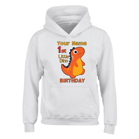 Personalised Year & Name Boys Girls Kids Hoody Dinosaur Design