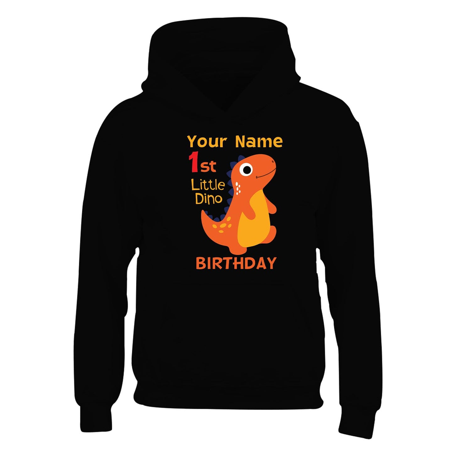 Personalised Year & Name Boys Girls Kids Hoody Dinosaur Design