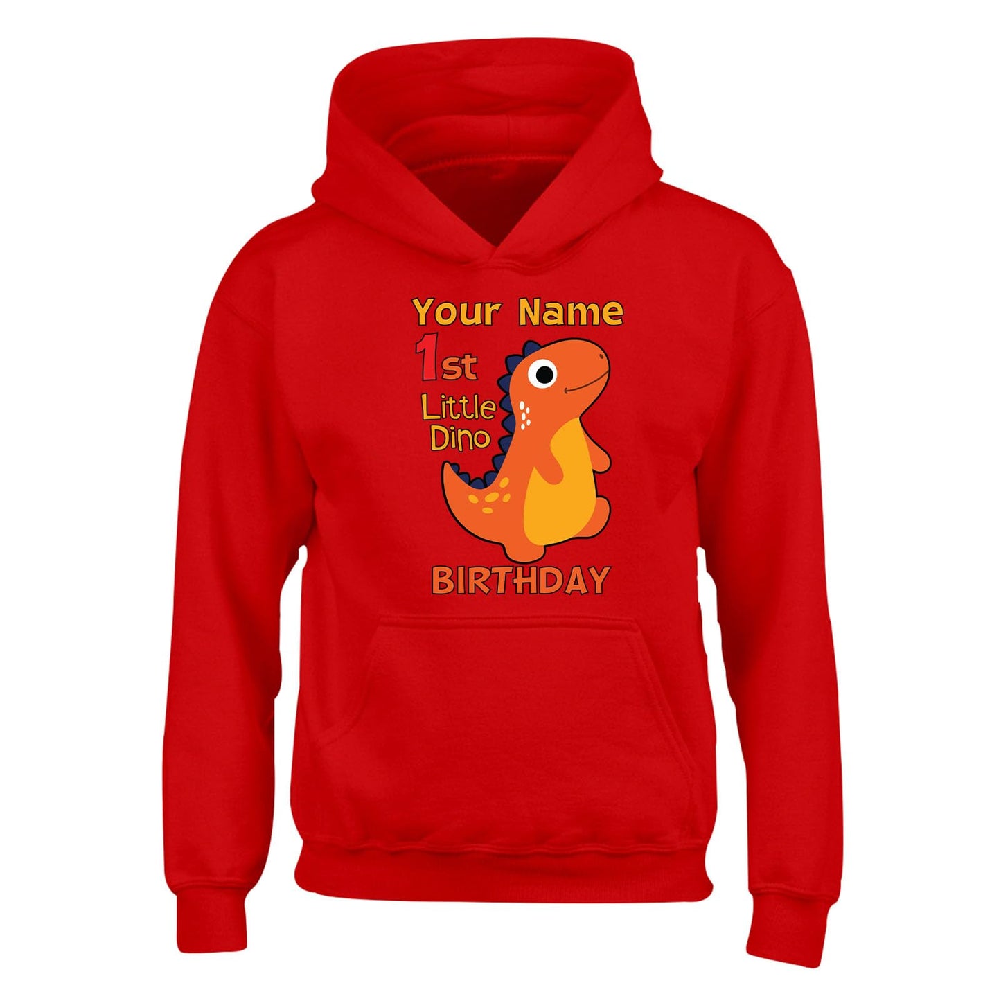 Personalised Year & Name Boys Girls Kids Hoody Dinosaur Design