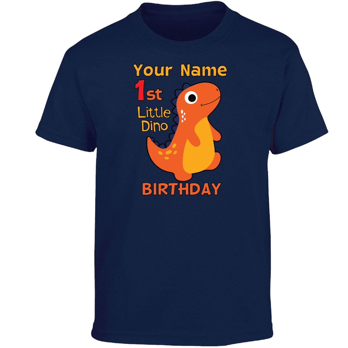 Personalised Year & Name Boys Girls Kids T-Shirt Dinosaur Design