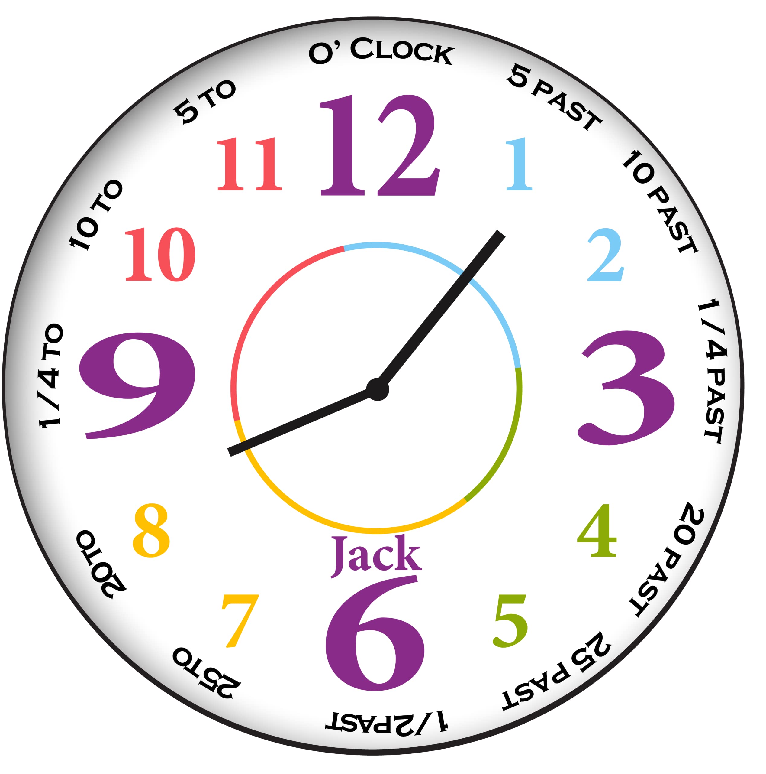 Personalised 20cm Custom Name Wall Clock