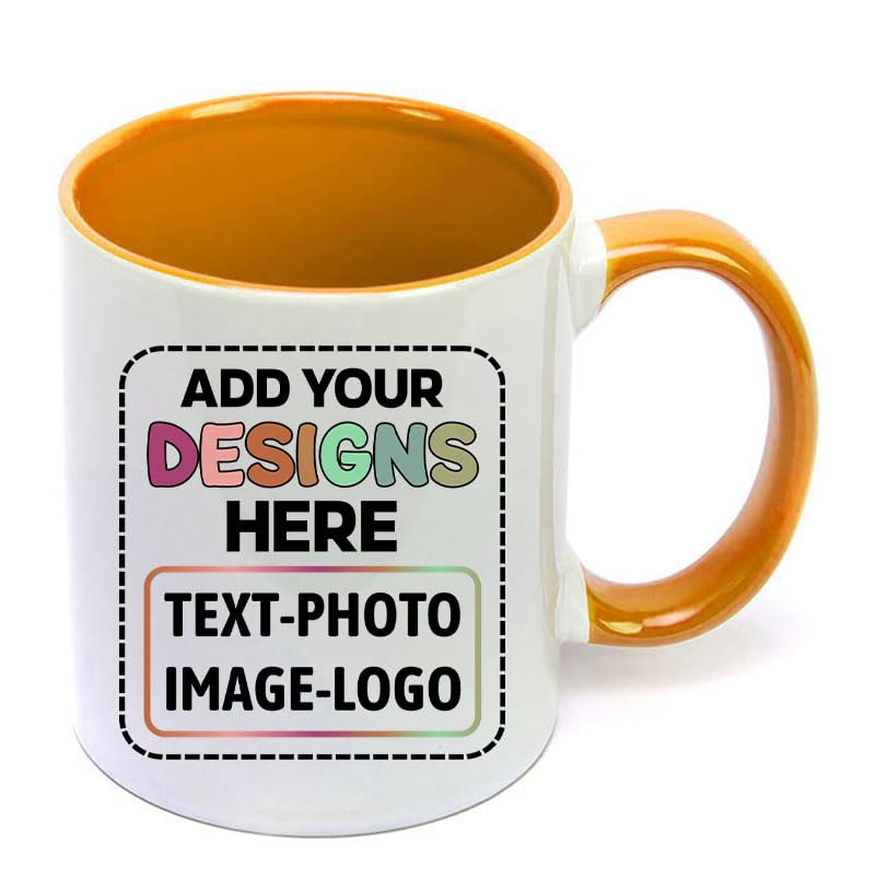 Personalised Colored Inner and Handle Mug with Custom Photos, Logo, or Text