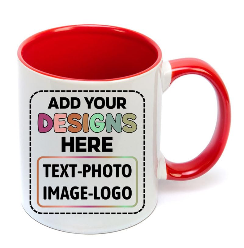Personalised Colored Inner and Handle Mug with Custom Photos, Logo, or Text
