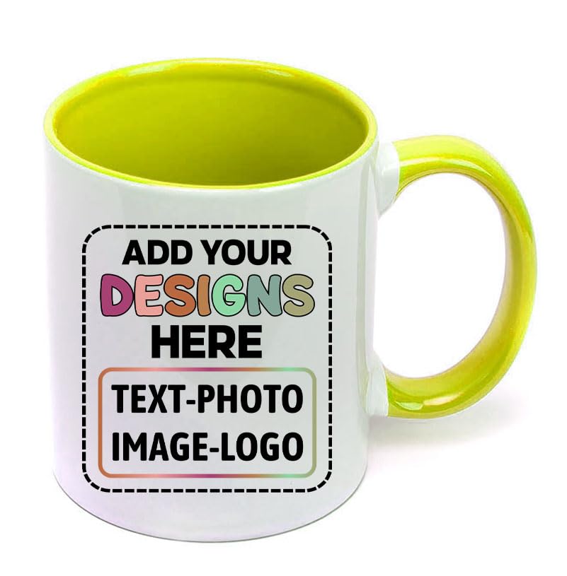 Personalised Colored Inner and Handle Mug with Custom Photos, Logo, or Text