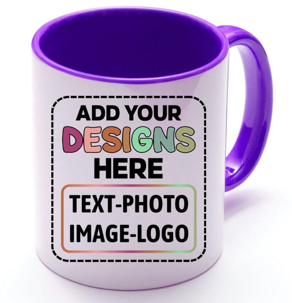 Personalised Colored Inner and Handle Mug with Custom Photos, Logo, or Text