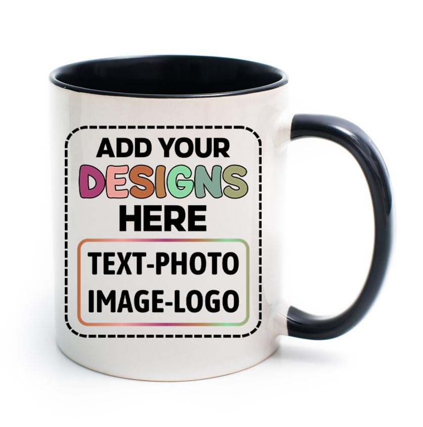Personalised Colored Inner and Handle Mug with Custom Photos, Logo, or Text