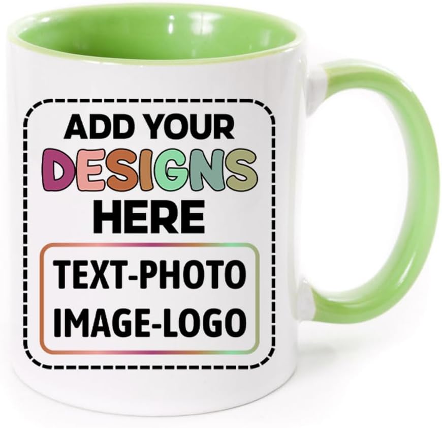 Personalised Colored Inner and Handle Mug with Custom Photos, Logo, or Text