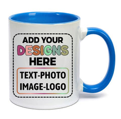 Personalised Colored Inner and Handle Mug with Custom Photos, Logo, or Text