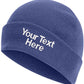 Personalised Embroidered Beanie Any Name Text Customised Cuffed Knitted Beanie