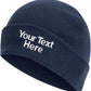 Personalised Embroidered Beanie Any Name Text Customised Cuffed Knitted Beanie