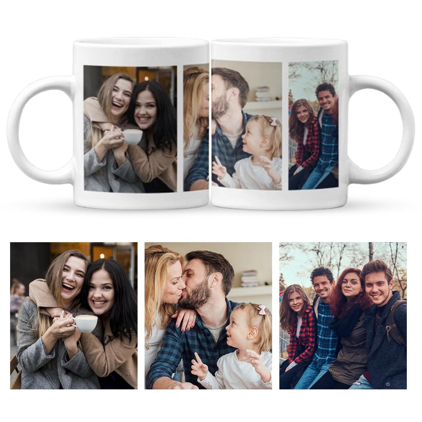 Personalised Mug with Photo, Print Your Photos with Collage, Birthday Gifts Custom Mug