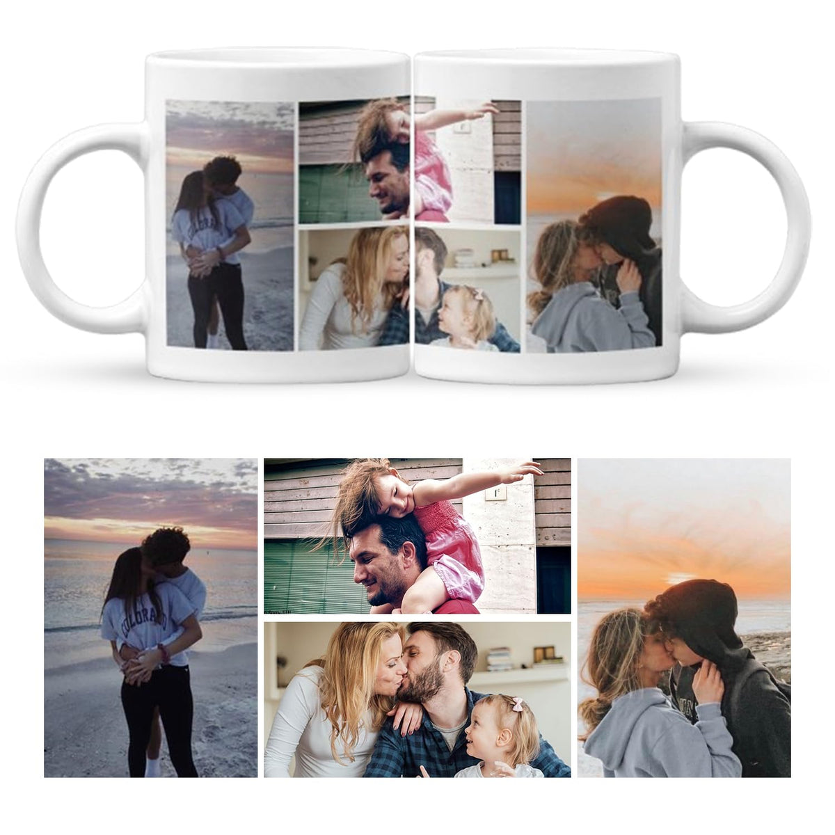 Personalised Photo Collage Mug | Custom Multi-Photo Ceramic Mug | UK