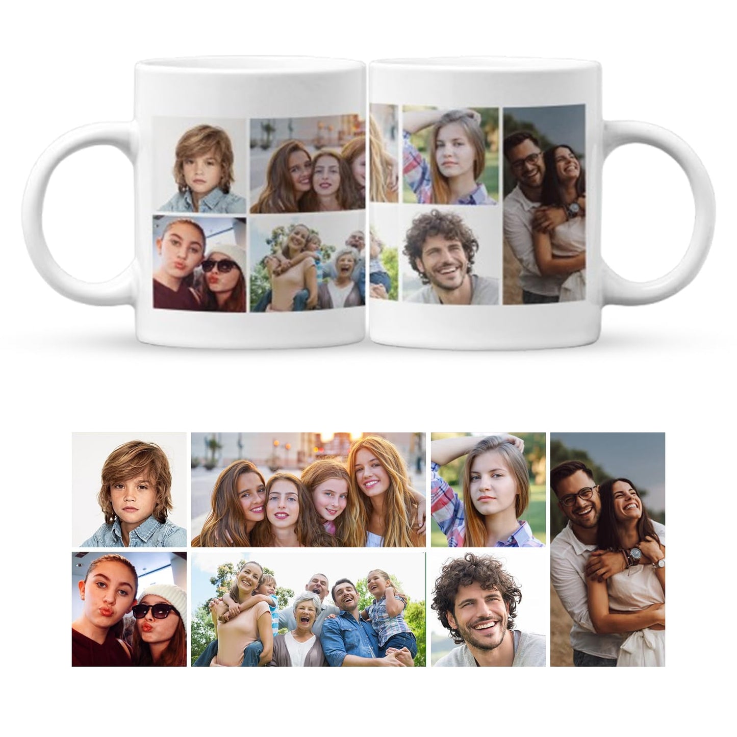 Personalised Mug with Photo, Print Your Photos with Collage, Birthday Gifts Custom Mug
