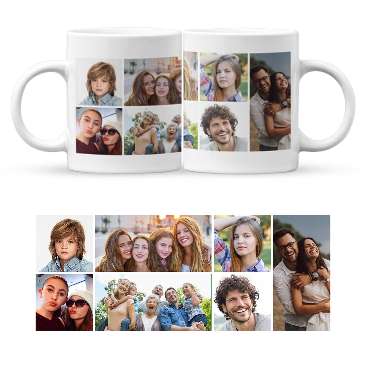 Personalised Photo Collage Mug | Custom Multi-Photo Ceramic Mug | UK
