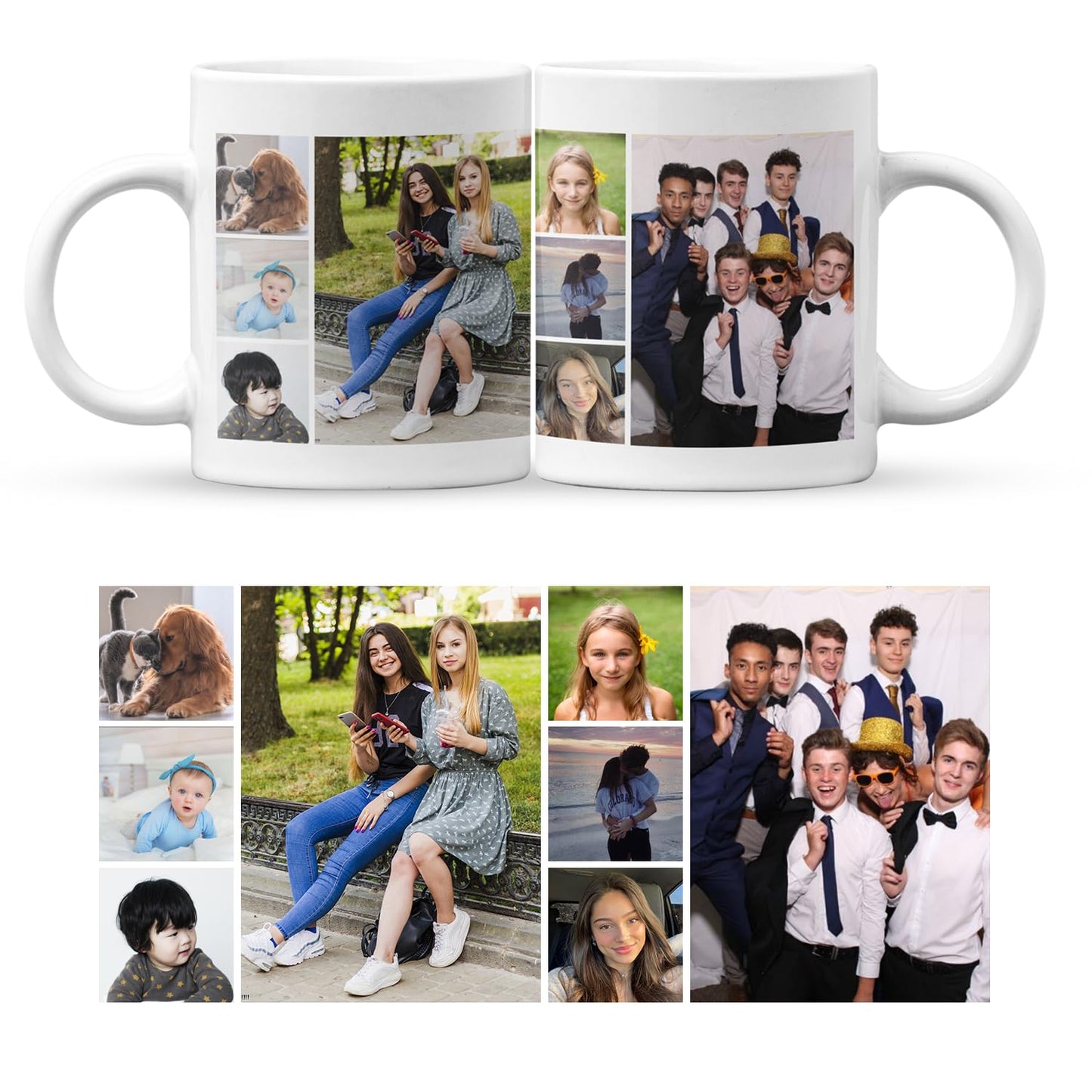 Personalised Mug with Photo, Print Your Photos with Collage, Birthday Gifts Custom Mug