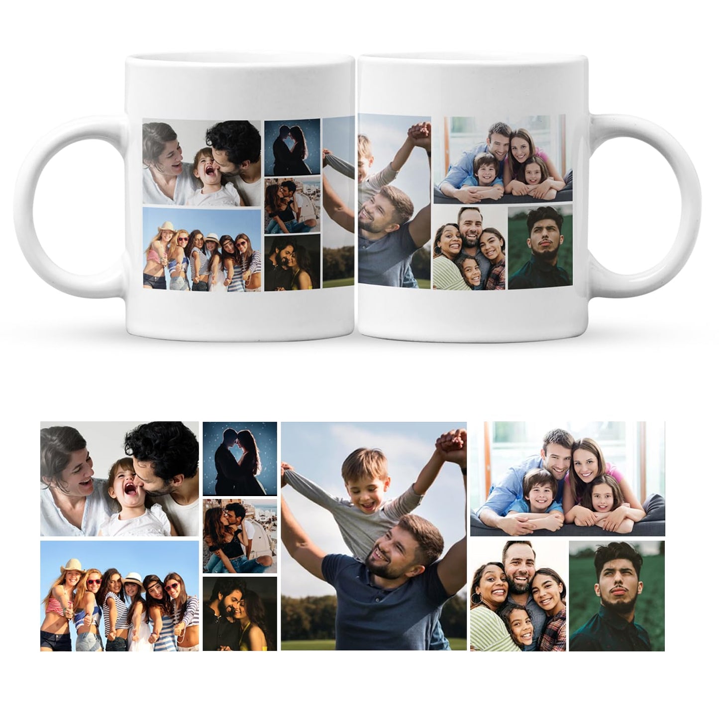 Personalised Mug with Photo, Print Your Photos with Collage, Birthday Gifts Custom Mug