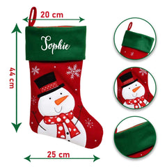 Personalised Kids Name Christmas Stocking  - Red and Green Stocking