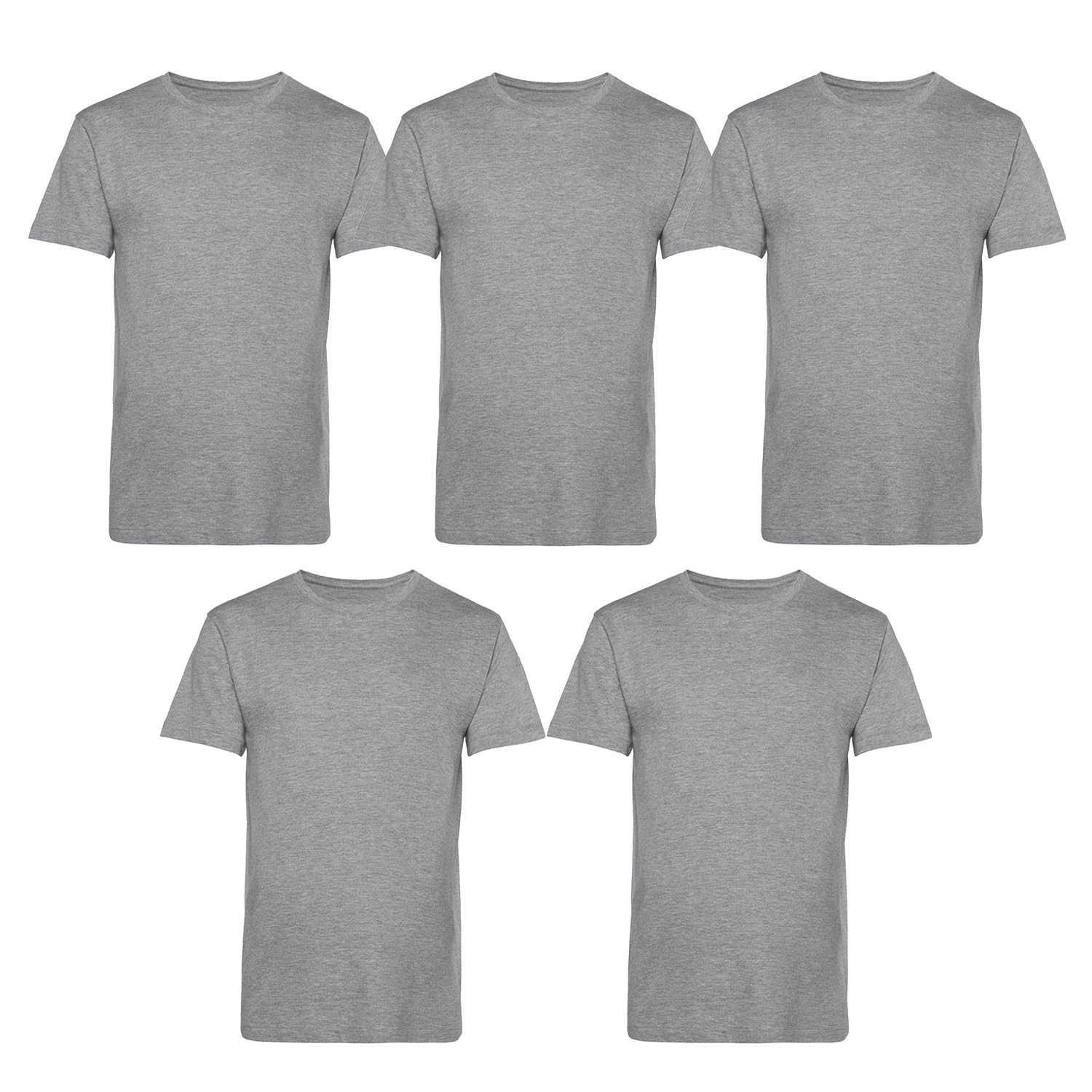 Men’s T-Shirts Multipack | Crew Neck Short Sleeve Cotton 5 Pack T-Shirts | Gym Tops for Him