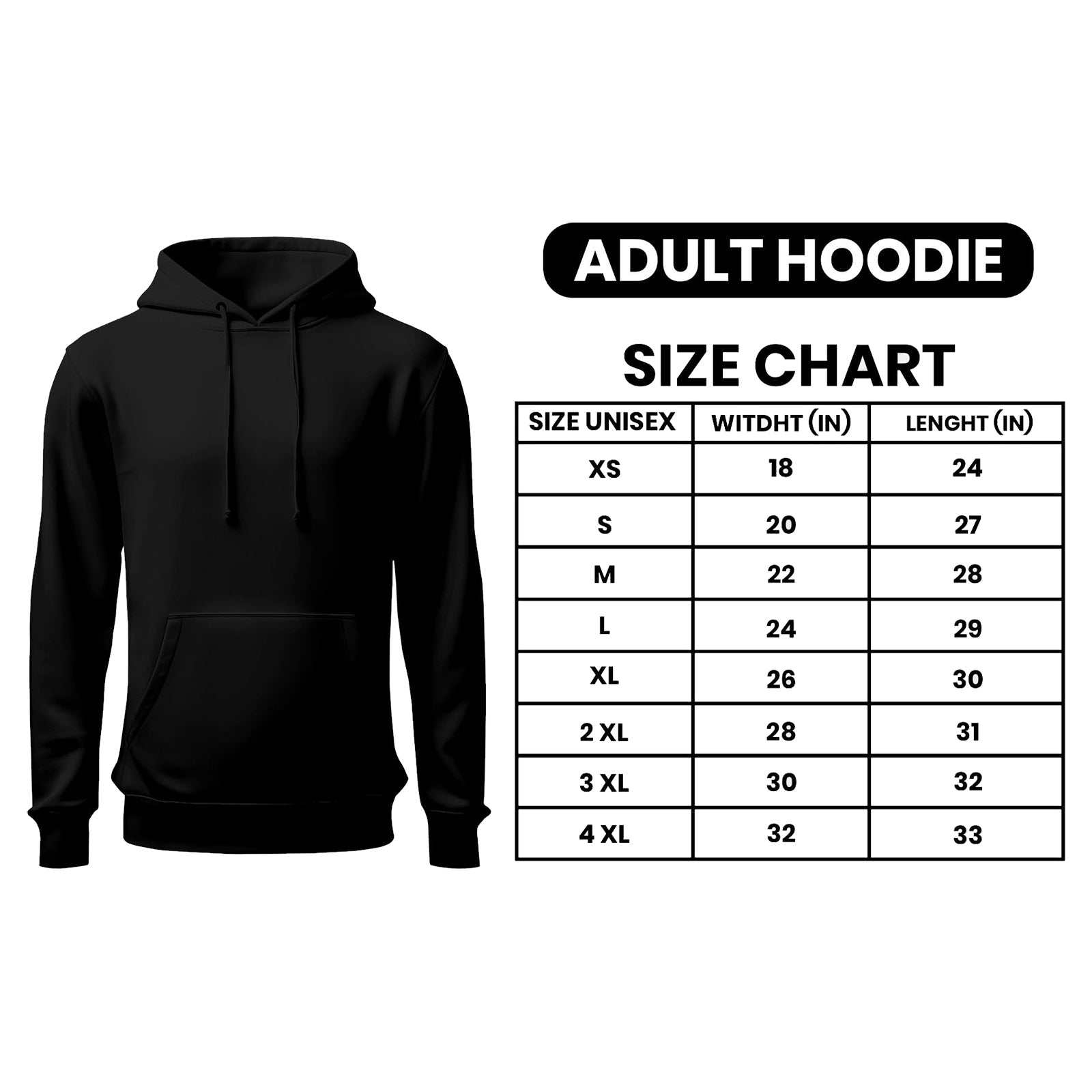 Work Hoodies For Men - Plain Black Hoodie work Jumper For Mens and Womens