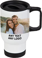 Personalised Travel Mug | Custom Photo & Text Stainless Steel Cup | UK