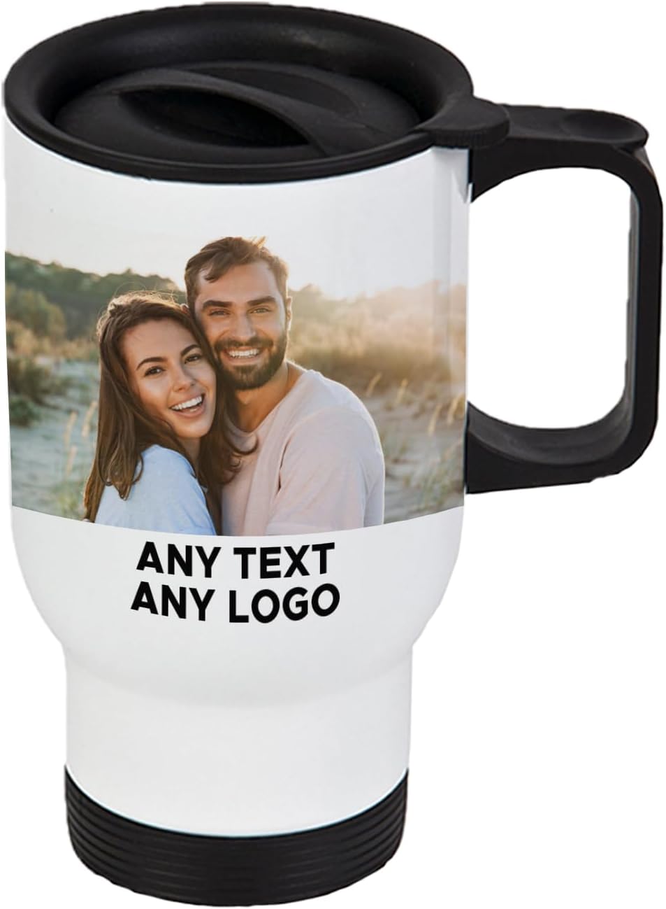 Personalised Travel Mug | Custom Photo & Text Stainless Steel Cup | UK