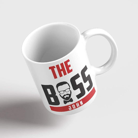 The Real Boss Personalised Mugs for Couple Set of 2 Cups