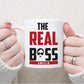 The Real Boss Personalised Mugs for Couple Set of 2 Cups