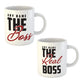 The Real Boss Personalised Mugs for Couple Set of 2 Cups
