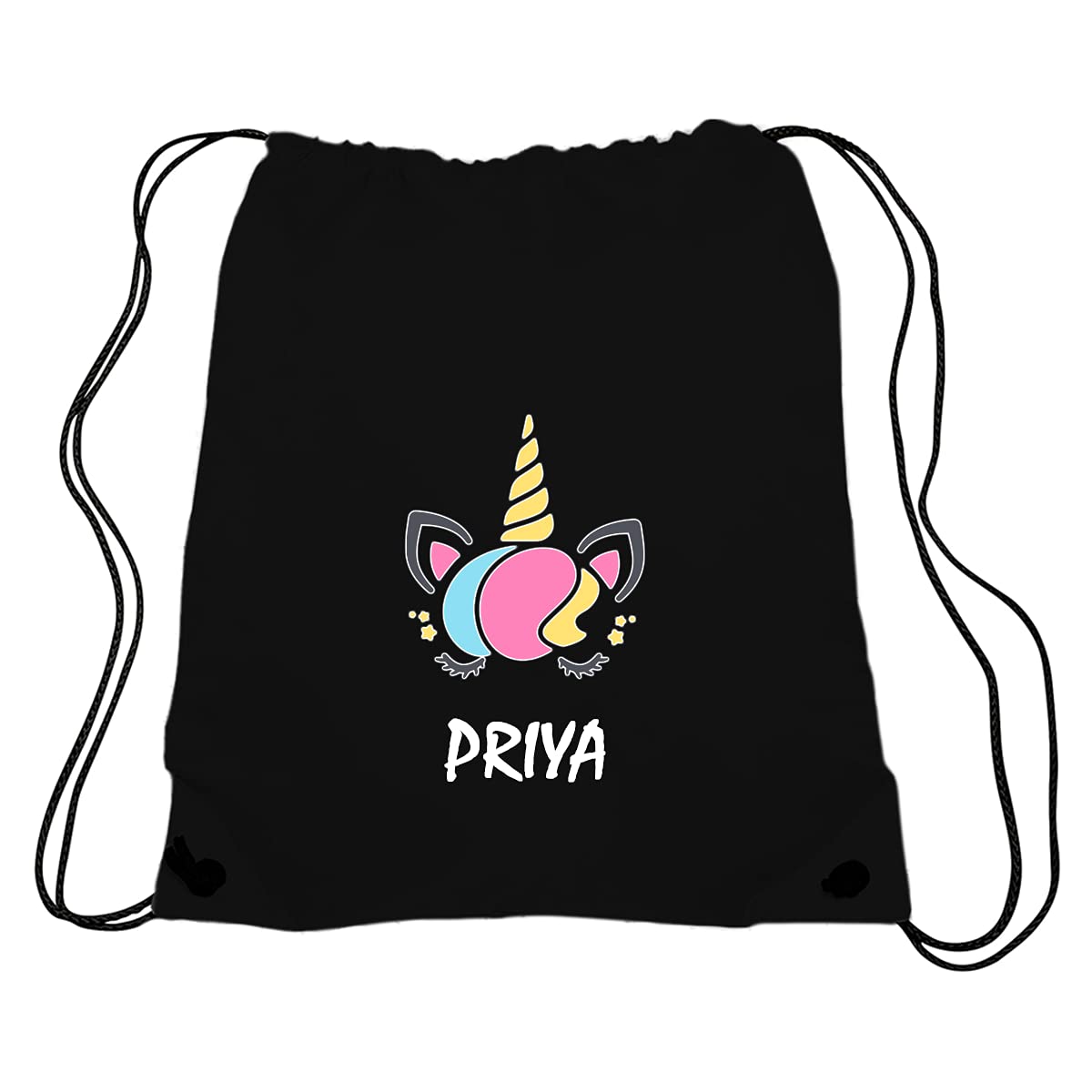 Personalised Drawstring Bags for kids -  Unicorn Design Custom Drawstring Bags-2