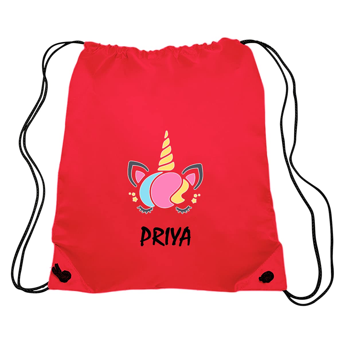 Personalised Drawstring Bags for kids -  Unicorn Design Custom Drawstring Bags-3