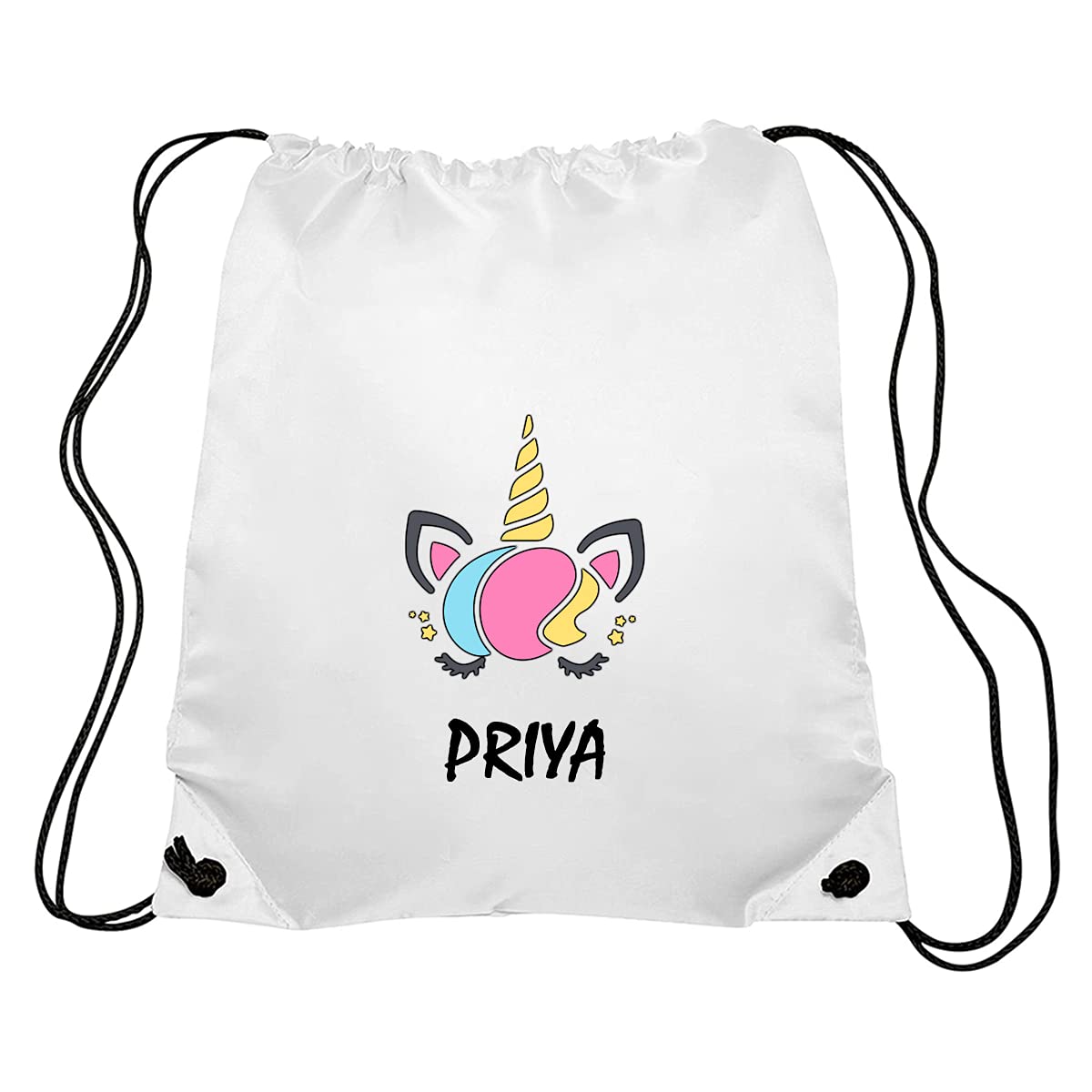 Personalised Drawstring Bags for kids -  Unicorn Design Custom Drawstring Bags-4